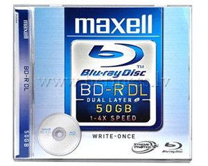 Disks Blu-Ray BD-R 50Gb, 6x, Jewel kast, 1gab.